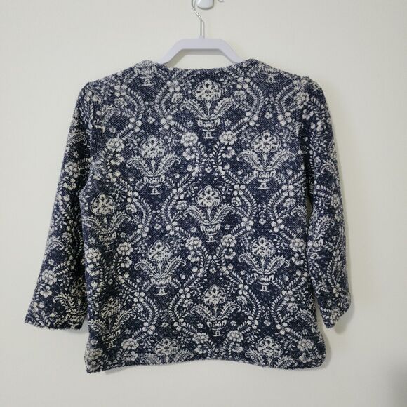 Orvis Womens 3/4 Sleeve Pullover Grey Blue Stretch Lace-Up Sweatshirt Size XS - Picture 2 of 7
